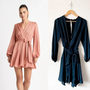 Sheike Baroness Wrap Tie Waist Dress  Emerald Green Sz S